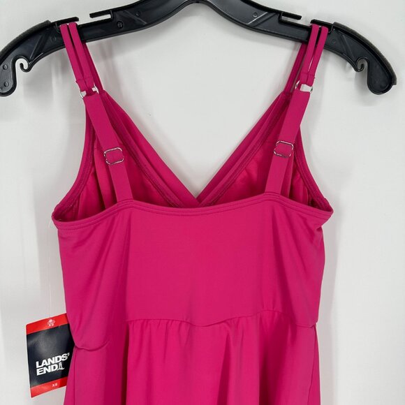 Lands' End One Piece Swimsuit XS Swim Dress Tulip Wrap Pink Chlorine Resist NWT - Picture 10 of 12